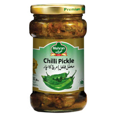 Mehran Green Chilli Pickle – 400g Glass Jar