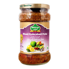 Mehran Hyderabadi Mixed Pickle – 400g Glass Jar