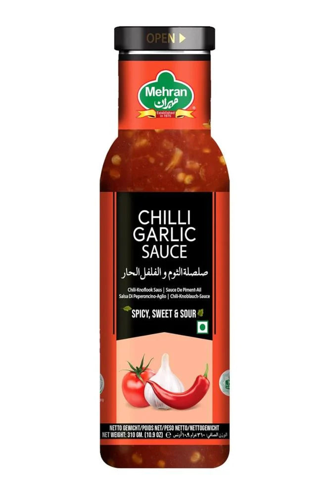 Mehran Chilli Garlic Sauce – 310g Premium Glass Jar