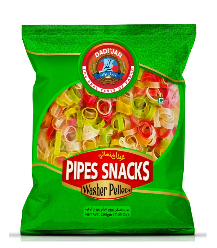 Dadijan Bhindi Cut Pipe Snacks – 400g Traditional Wheat Crisps