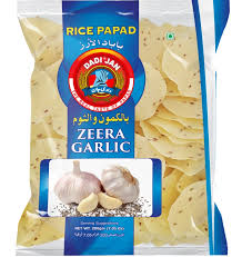 Dadijan Zeera Garlic Rice Papad – 200g Double-Aroma Fusion Crisps