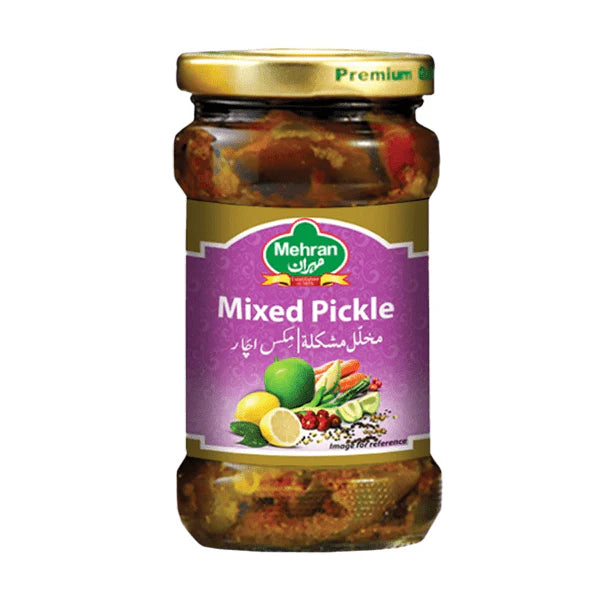 Mehran Mixed Crushed Pickle (Pachranga Style) – 320g Glass Jar